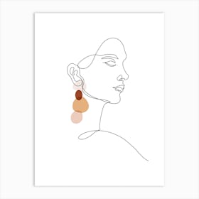 Earring Woman Art Print