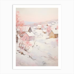 Dreamy Winter Painting Troms Norway 3 Art Print