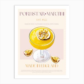 Pornstar Martini Cocktail Mid Century Art Print