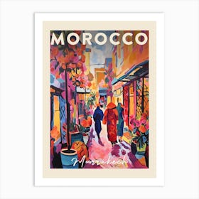 Marrakech Morocco 5 Fauvist Painting Travel Poster Art Print