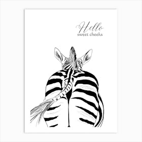 Zebra Bum Funny Animal Bathroom 1 Art Print