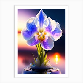 Orchid Flower At Sunset Art Print