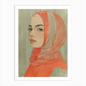 Muslim Girl In Hijab 1 Art Print