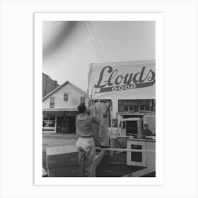 Untitled Photo, Possibly Related To Unloading Bottled Drinks From Truck, National Rice Festival, Crowley Art Print