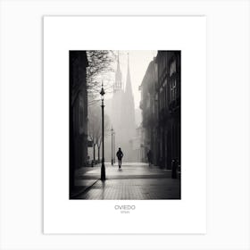 Poster Of Oviedo, Spain, Black And White Analogue Photography 4 Art Print