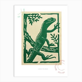 Lizard In The Woods Bold Block 4 Poster Art Print