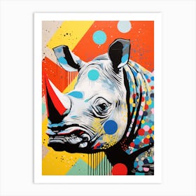 Rhino Colourful Paint Splash 2 Art Print