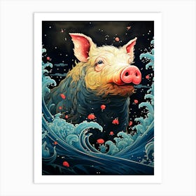 Pig In The Sea 1 Art Print