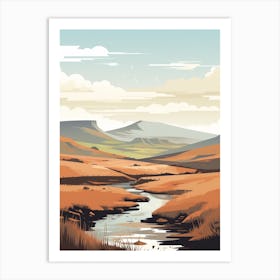 Brecon Beacons National Park Wales 4 Hiking Trail Landscape Art Print