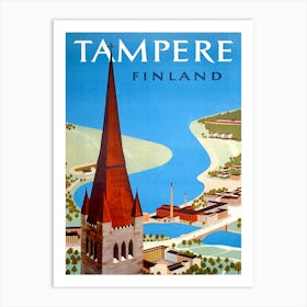 Tampere, Aerial View, Finland Art Print