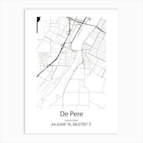 De Pere,United States Minimalist Map 1 Art Print