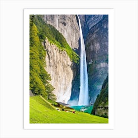 Lauterbrunnen Valley Waterfalls, Switzerland Majestic, Beautiful & Classic (2) Art Print