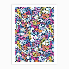 Vivid Spring Floral Meadow Wildflower Garden Art Print