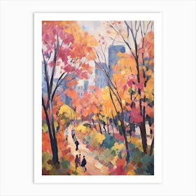 Autumn City Park Painting Victoria Park Hong Kong 1 Art Print