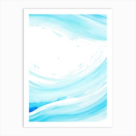 Blue Ocean Wave Watercolor Vertical Composition 160 Art Print