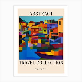Abstract Travel Collection Poster Belize City Belize 2 Art Print