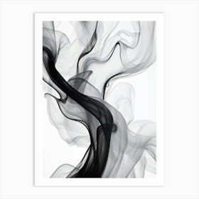 Fluid Dynamics Abstract Black And White 5 Art Print