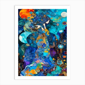 Wonder Art - Thoughts In Blue Art Print