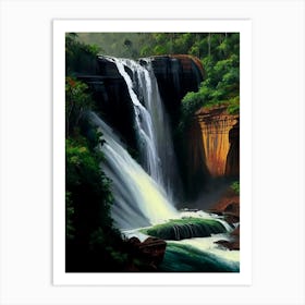 Nohkalikai Falls, India Nat Viga Style (1) Art Print
