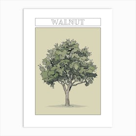 Walnut Tree Minimalistic Drawing 2 Poster Art Print