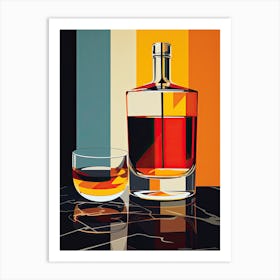 Glass Of Whiskey, Mid century Art Print