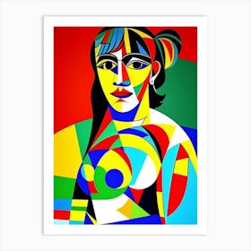 Woman With A Colorful Head Art Print