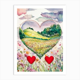 Heart In The Field Art Print