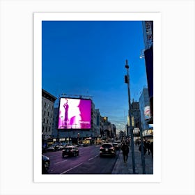 Billboard Awaiting Advertisement Installation Stands In Stark Contrast To An Urban Street Scene G Art Print