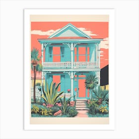 A House In New Orleans, Abstract Risograph Style 3 Art Print