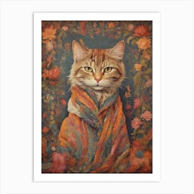 Cat In A Scarf Art Print