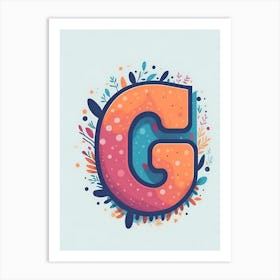 Colorful Letter G Illustration 3 Art Print