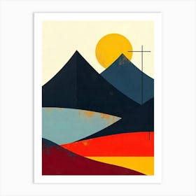 Cross And Mountains Art Print