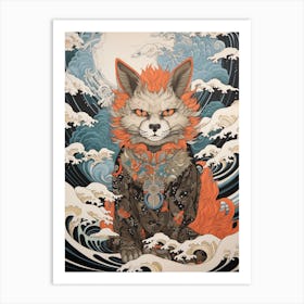 Bengal Fox Japanese Illustration 2 Art Print