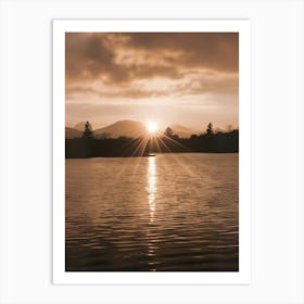 Sunset Over Lake Art Print