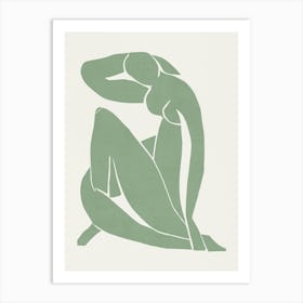 Inspired by Matisse - Green Nude 02 Art Print