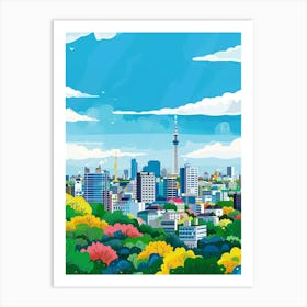 Nagoya Japan 2 Colourful Illustration Art Print