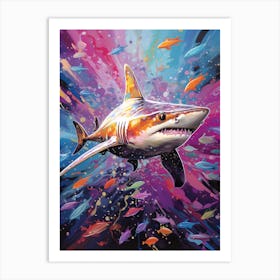  A Blacktip Shark Vibrant Paint Splash 5 Art Print