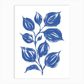 Big Blue Leaves Art Print