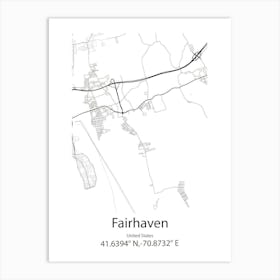 Fairhaven,United States Minimalist Map Art Print