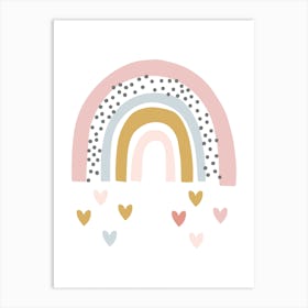 Rainbow With Heart Drops Art Print