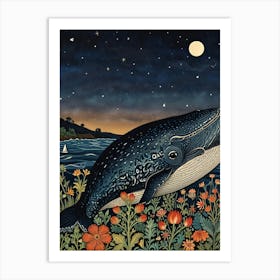 Whale At Night Art Print