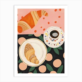 Coffee And Croissant Art Print