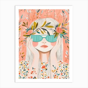 Girl In Sunglasses 3 Art Print