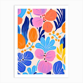 Blue Flowers, Matisse style Art Print