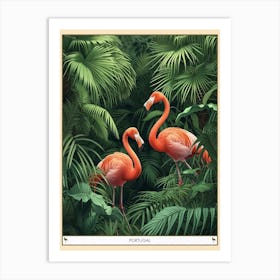 Greater Flamingo Portugal Tropical Illustration 6 Poster Art Print