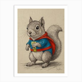 Super Squirrel Art Print