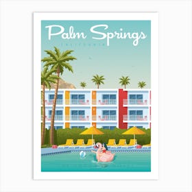 Palm Springs Saguaro Hotel California Art Print