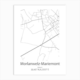 Morlanwelz Mariemont,Belgium Minimalist Map Art Print