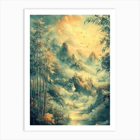 Asian Landscape Painting Art Print