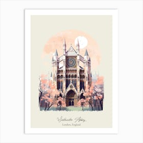 Westminster Abbey   London, England   Cute Botanical Illustration Travel 2 Poster Art Print